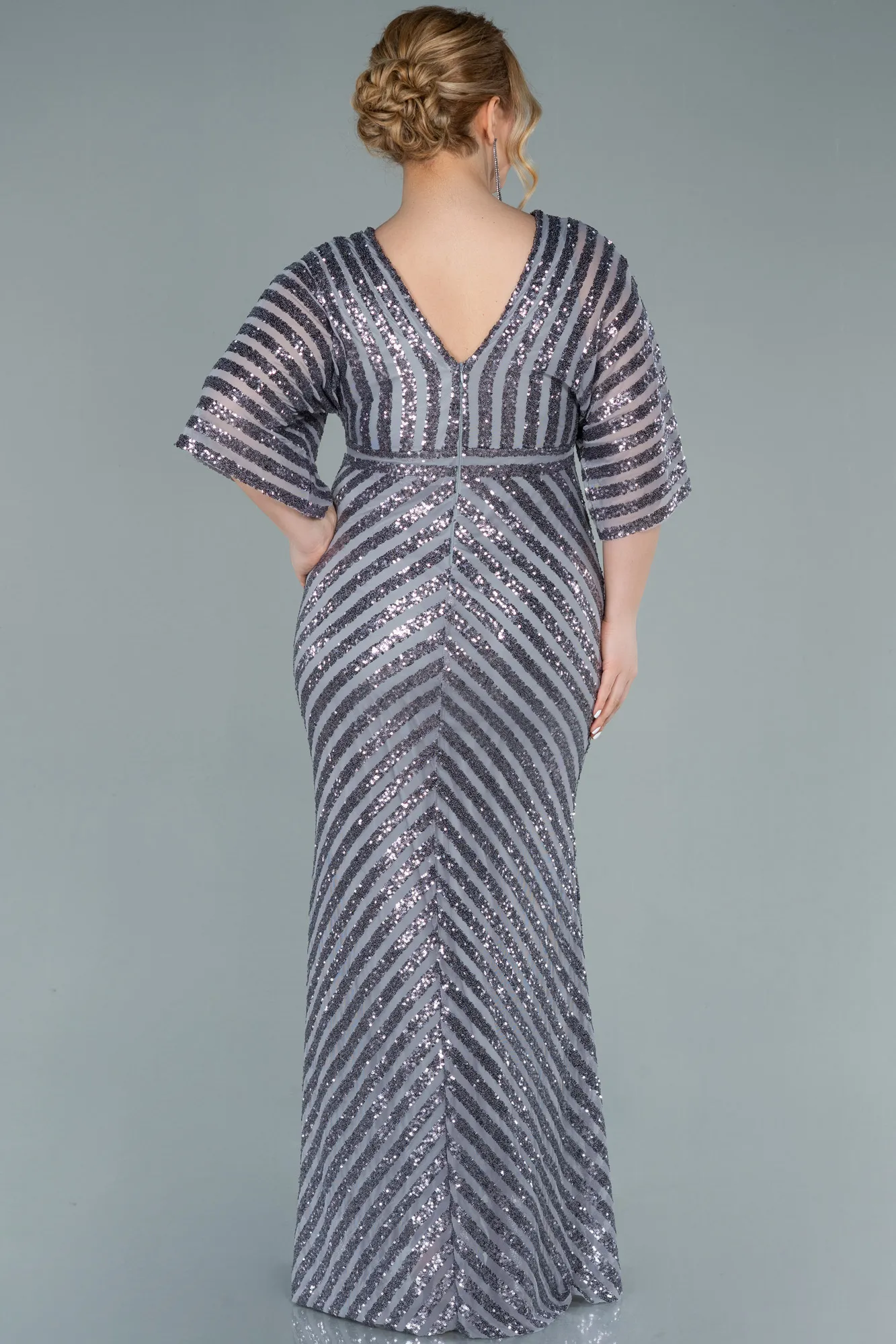 Robe de Soirée Grande Taille Longue Violet Foncé ABU2309