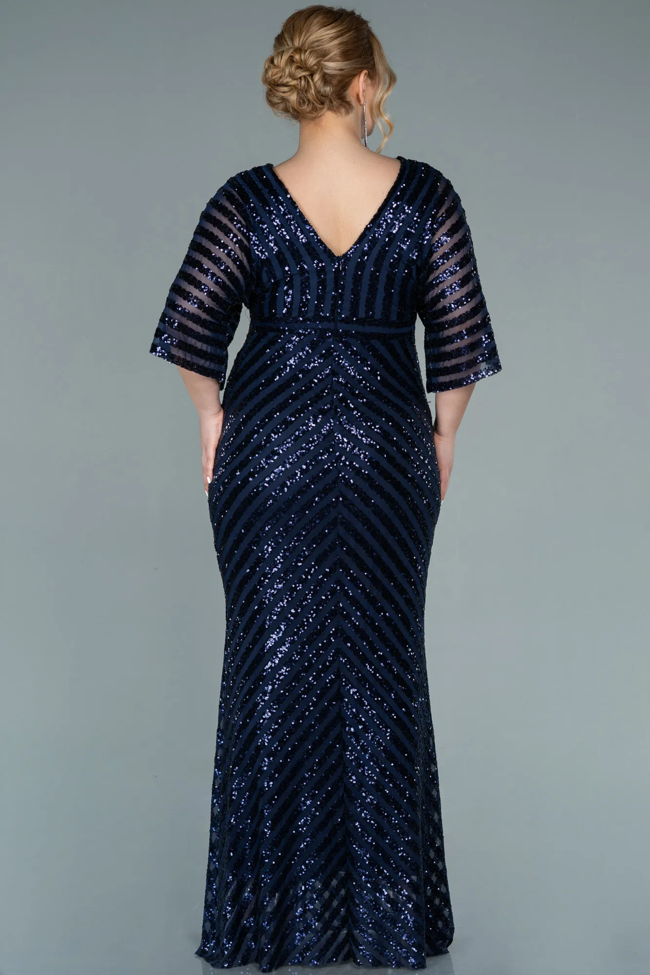 Robe de Soirée Grande Taille Longue Violet Foncé ABU2309