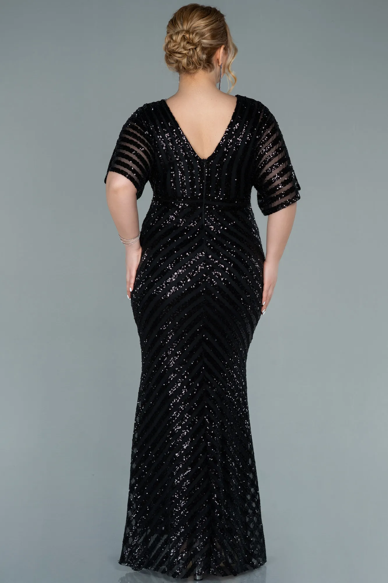 Robe de Soirée Grande Taille Longue Violet Foncé ABU2309