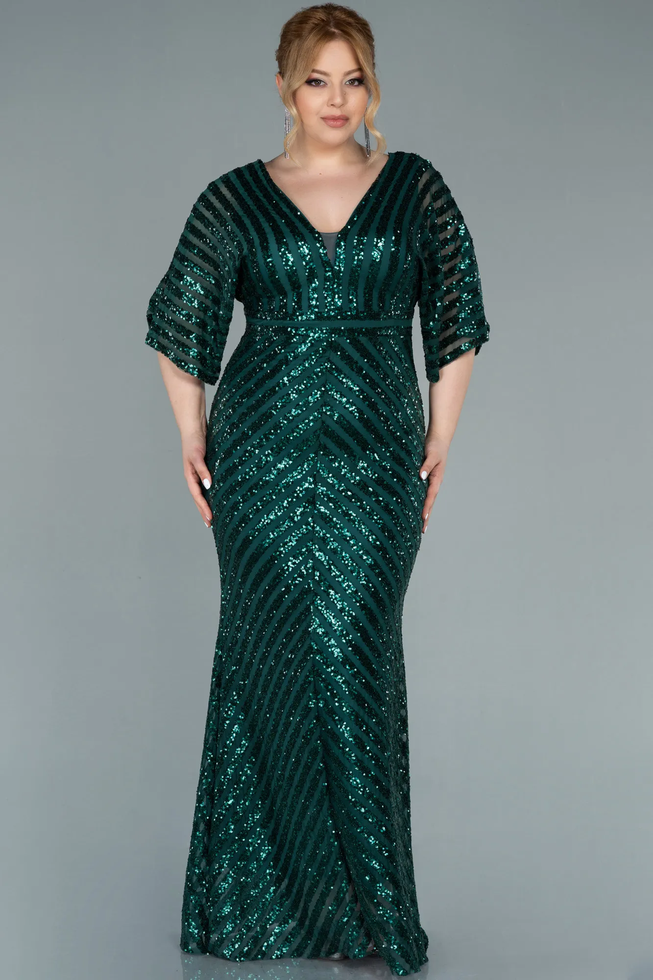 Robe de Soirée Grande Taille Longue Violet Foncé ABU2309