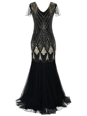 Robe Gatsby Longue  Haute Couture Noir et Or