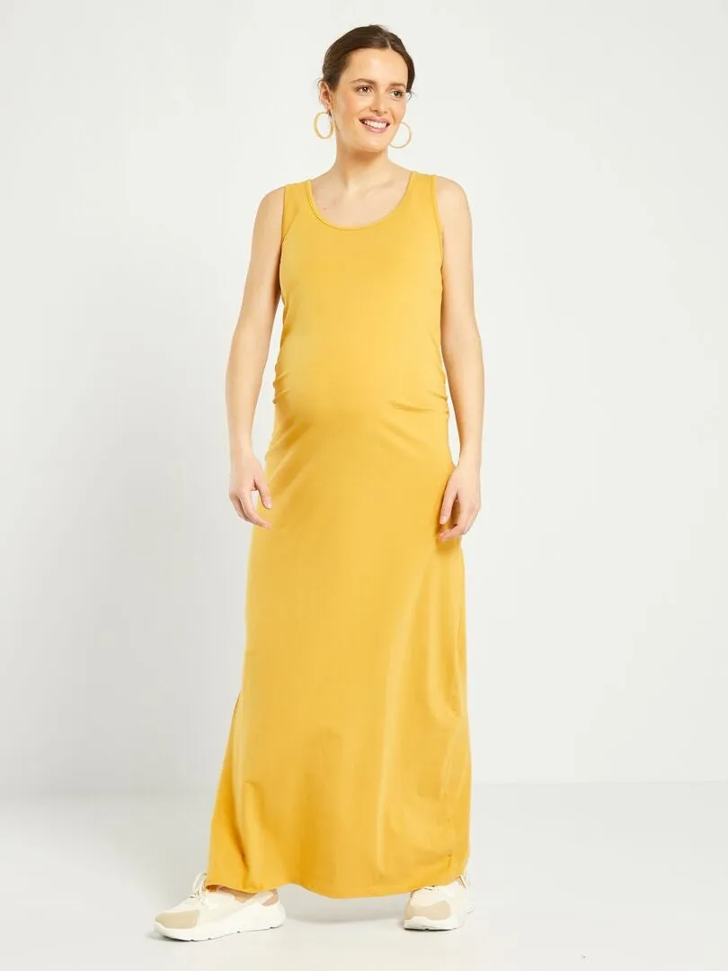 Robe grossesse en maille jersey - Jaune