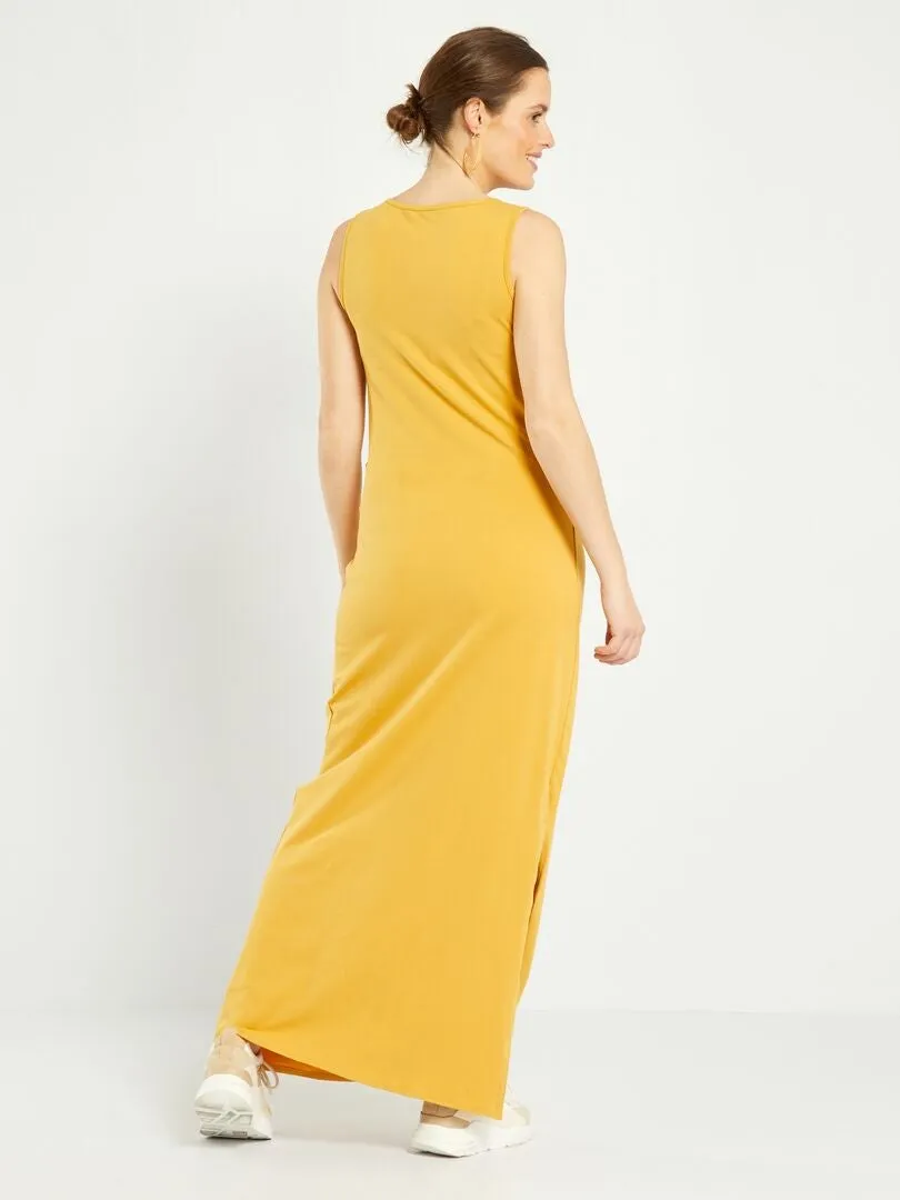 Robe grossesse en maille jersey - Jaune