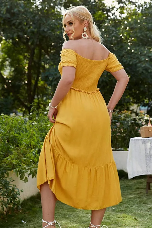 Robe Jaune Champêtre  Grande Taille