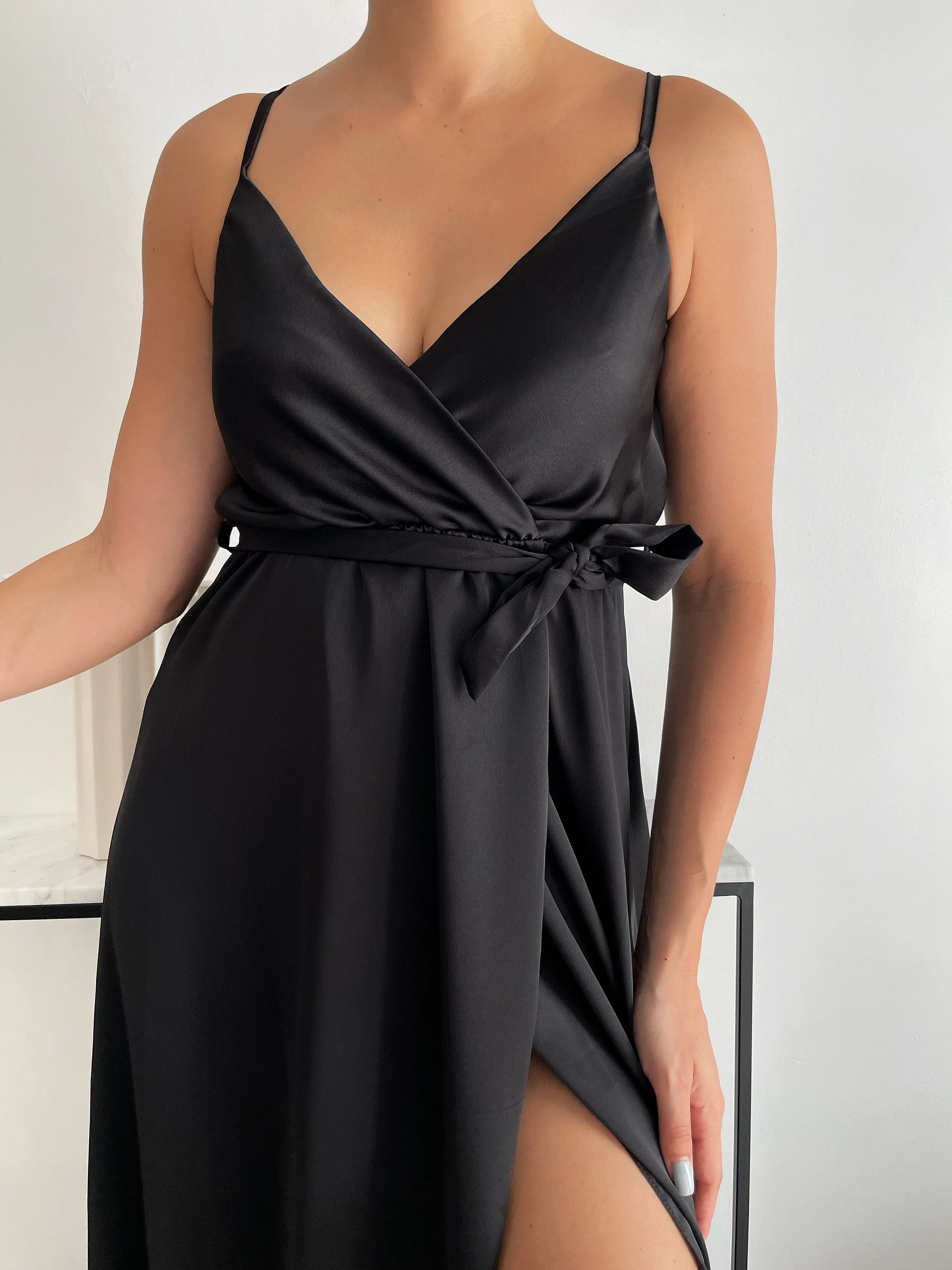 Robe longue en satin Anissa