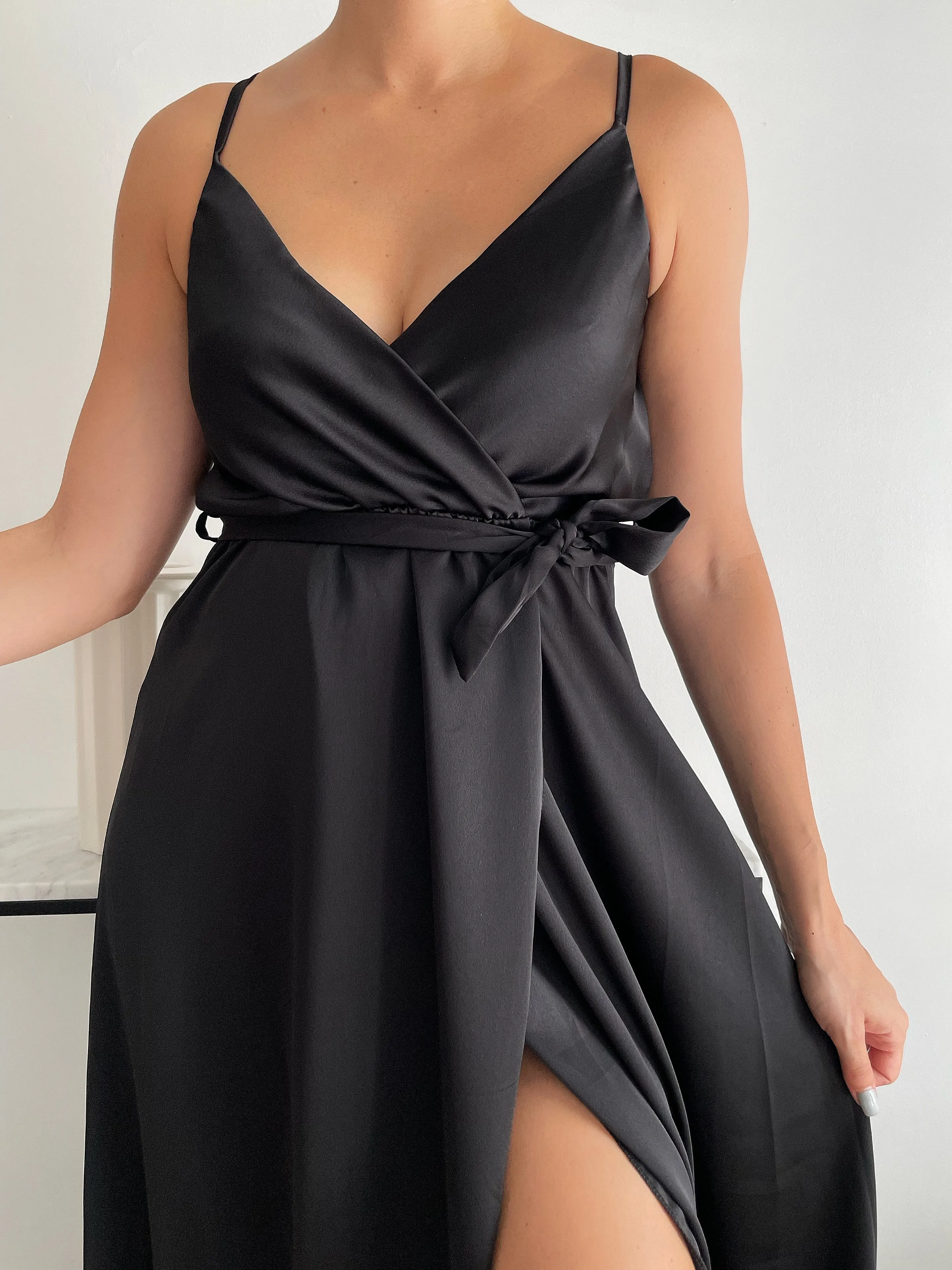 Robe longue en satin Anissa