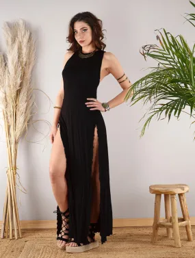 Robe longue Ikshana, Noir