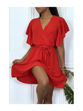 Robe patineuse rouge cache coeur