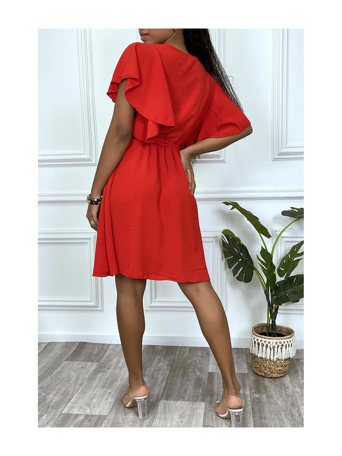 Robe patineuse rouge cache coeur