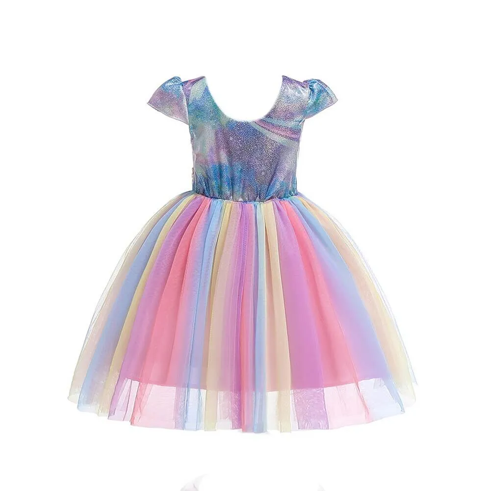 Robe Petite Fille Arc en Ciel