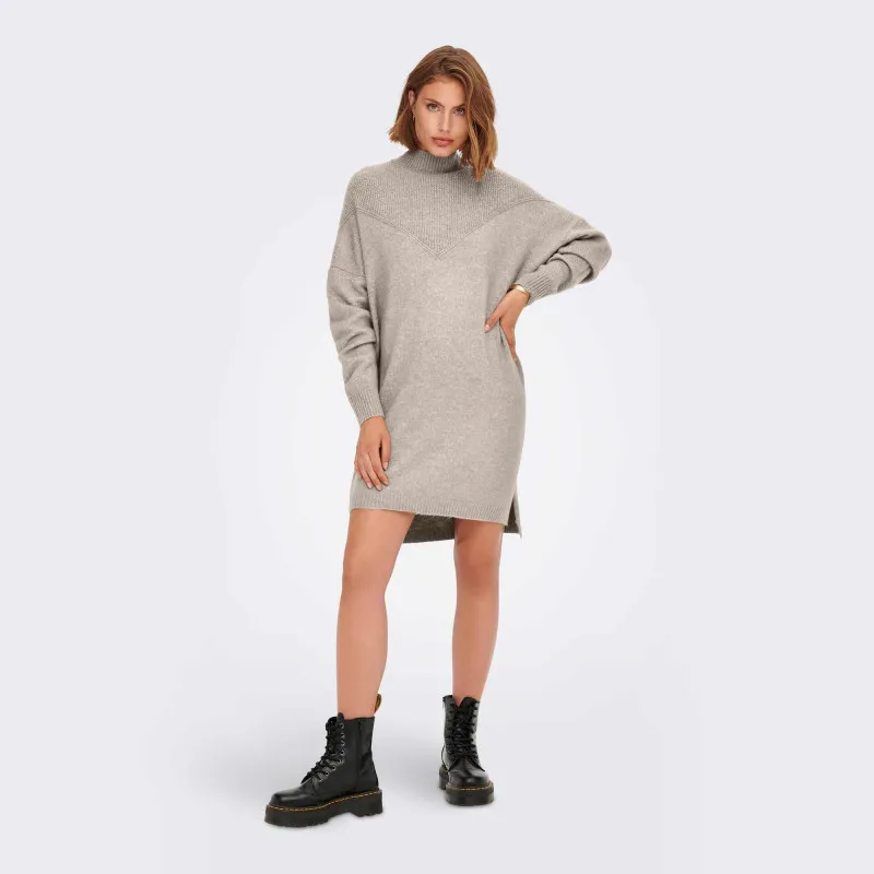 Robe pull loose en maille structurée longueur genou silly Femme ONLY