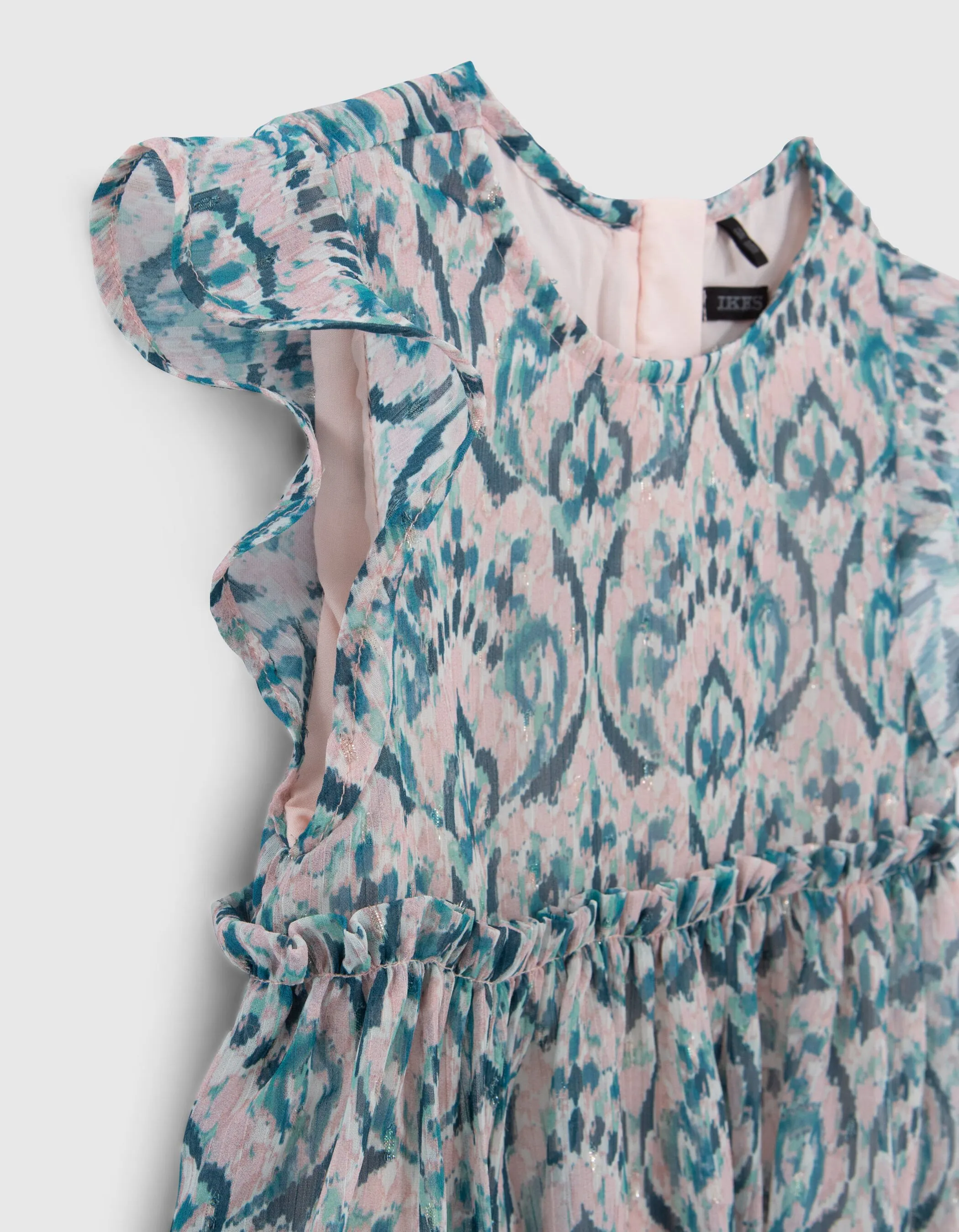 Robe rose à imprimé ikat pastel fille