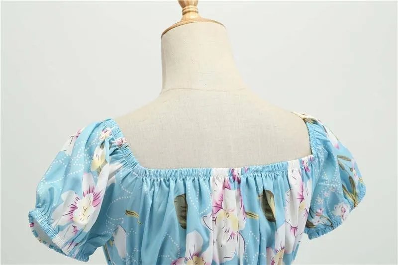 Robe vintage Fleurie Bleue Ciel