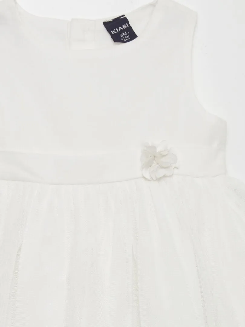 Robe évasée en tulle - blanc