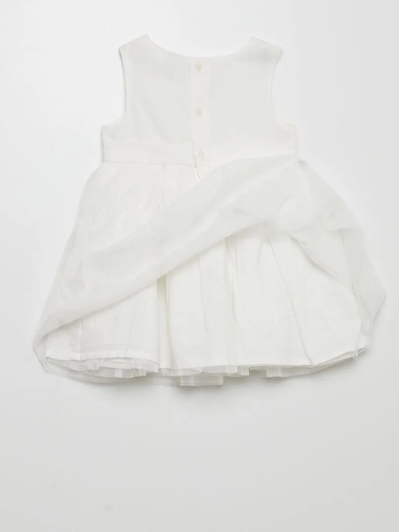 Robe évasée en tulle - blanc