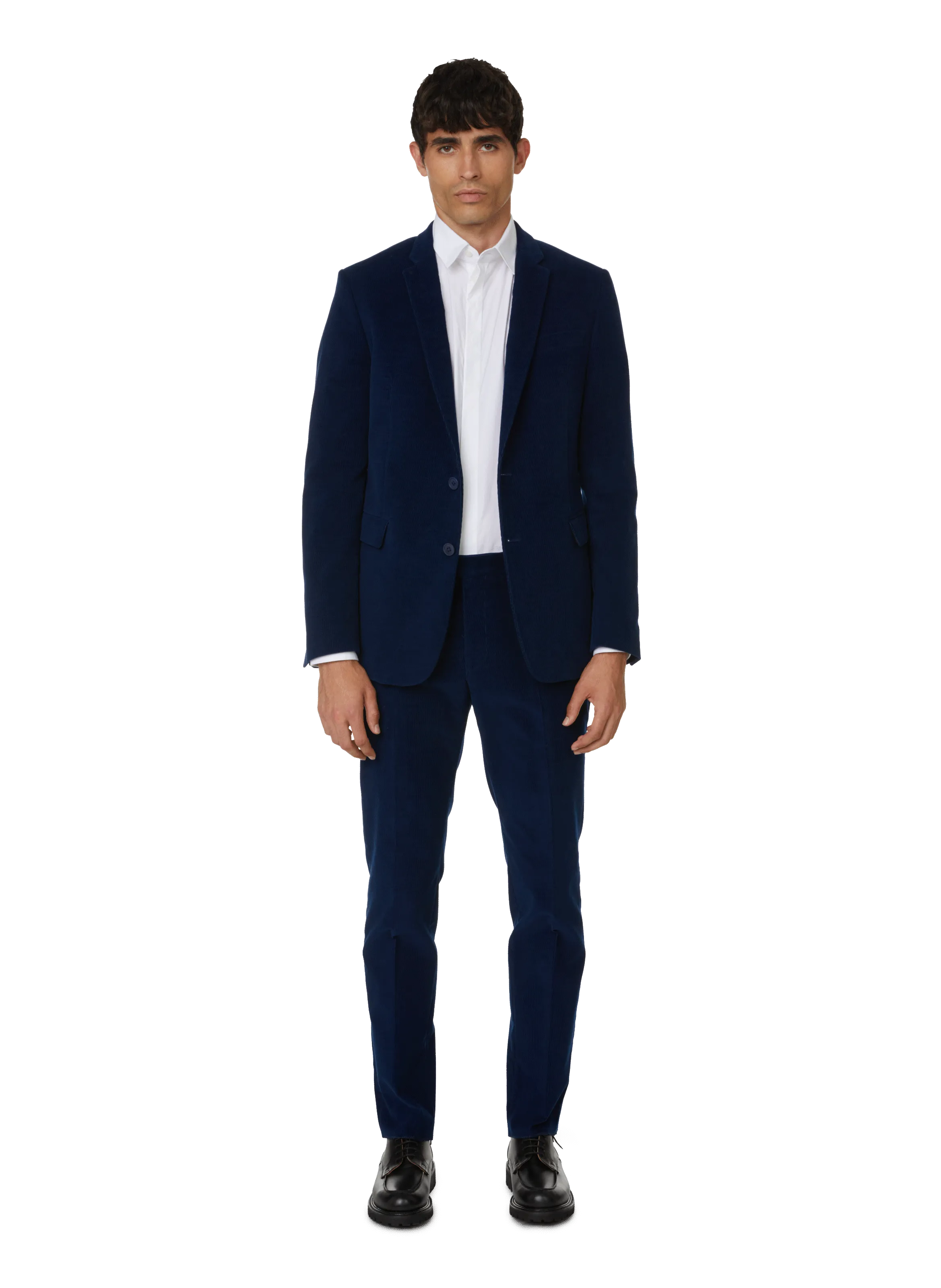 SAISON 1865  Pantalon slim en velours côtelé - Bleu