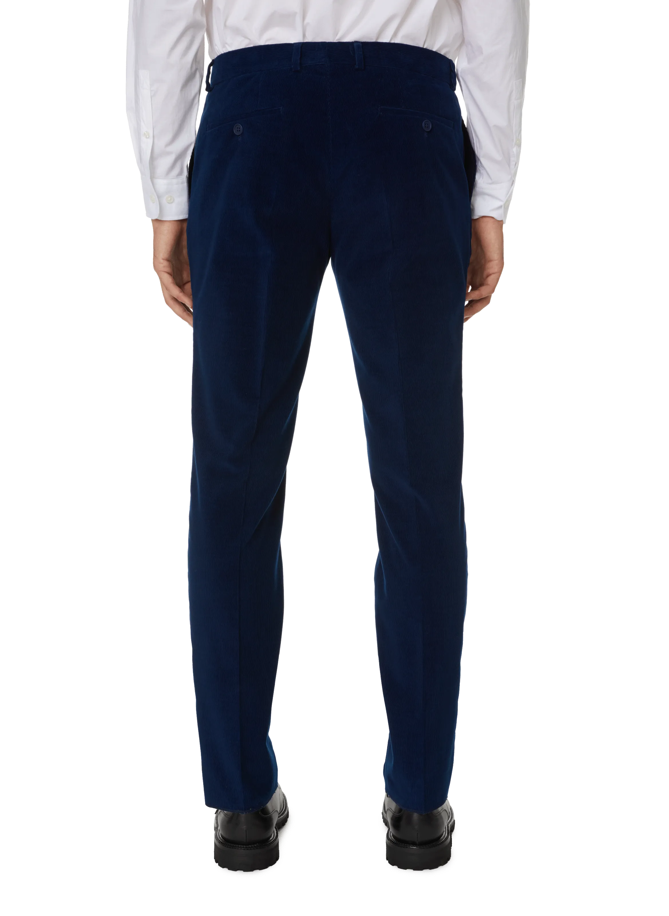 SAISON 1865  Pantalon slim en velours côtelé - Bleu