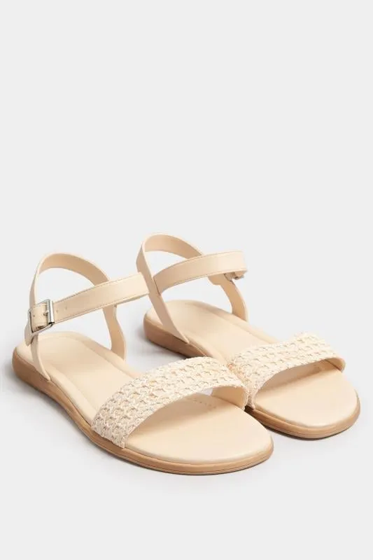 Sandales Blanches en Raffia Pieds Extra Larges EEE