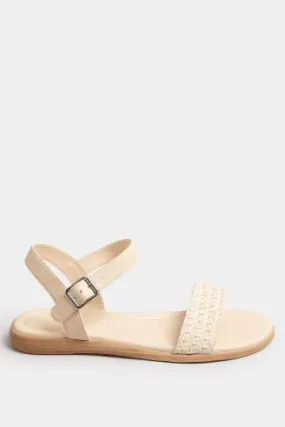 Sandales Blanches en Raffia Pieds Extra Larges EEE