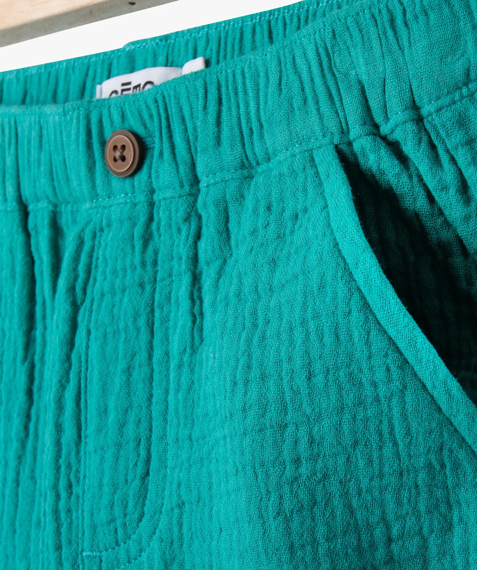 short en gaze de coton bebe garcon vert shorts