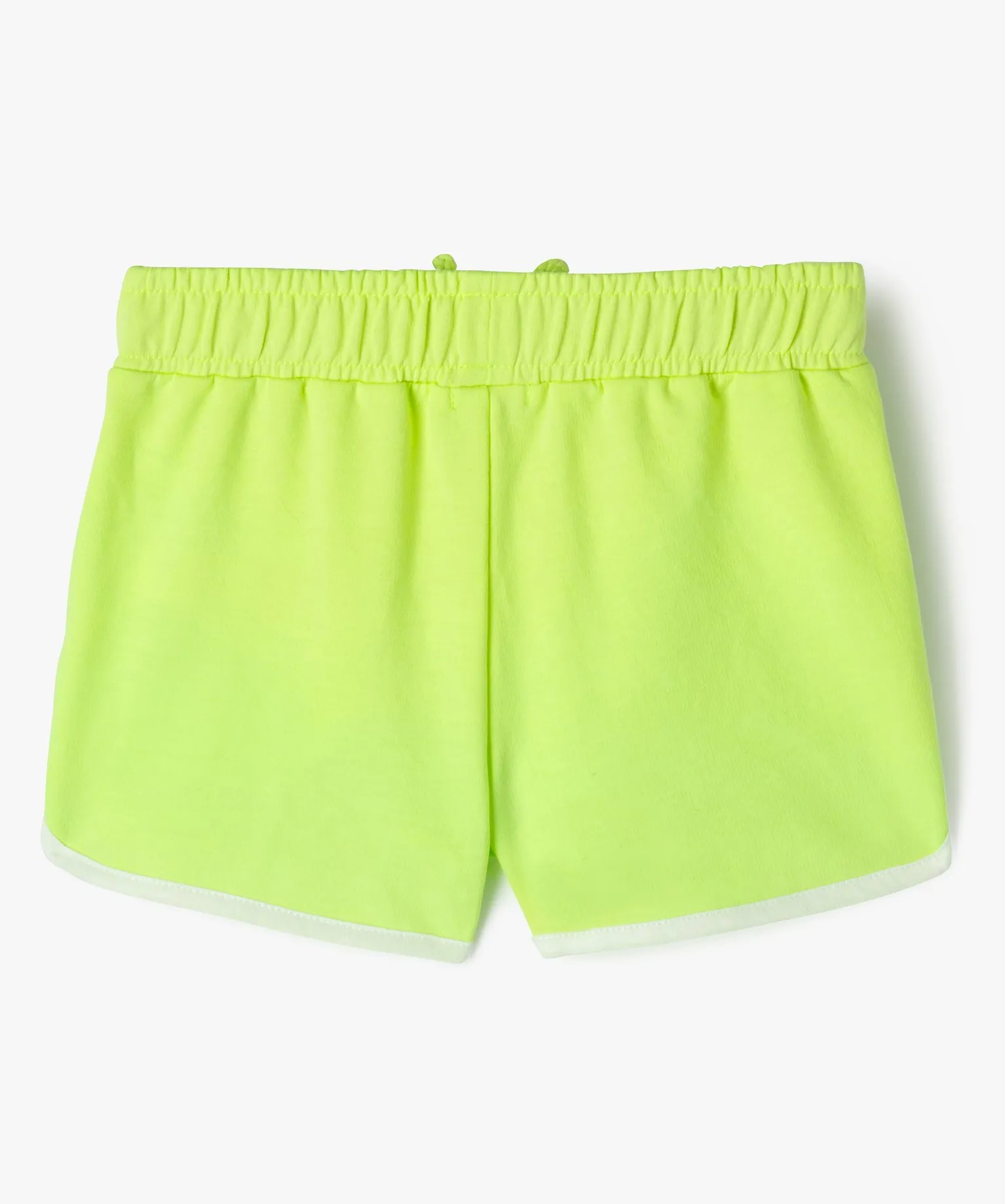 short en maille avec taille elastique fille jaune shorts