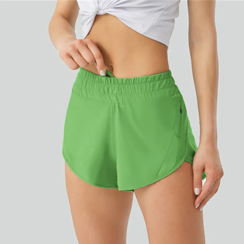 Shorts De Yoga Sportifs Pour Femmes Shorts De Grande Hauteur Poches Doublées Shorts De Fitness Usure Femmes Pantalons Courts Fil