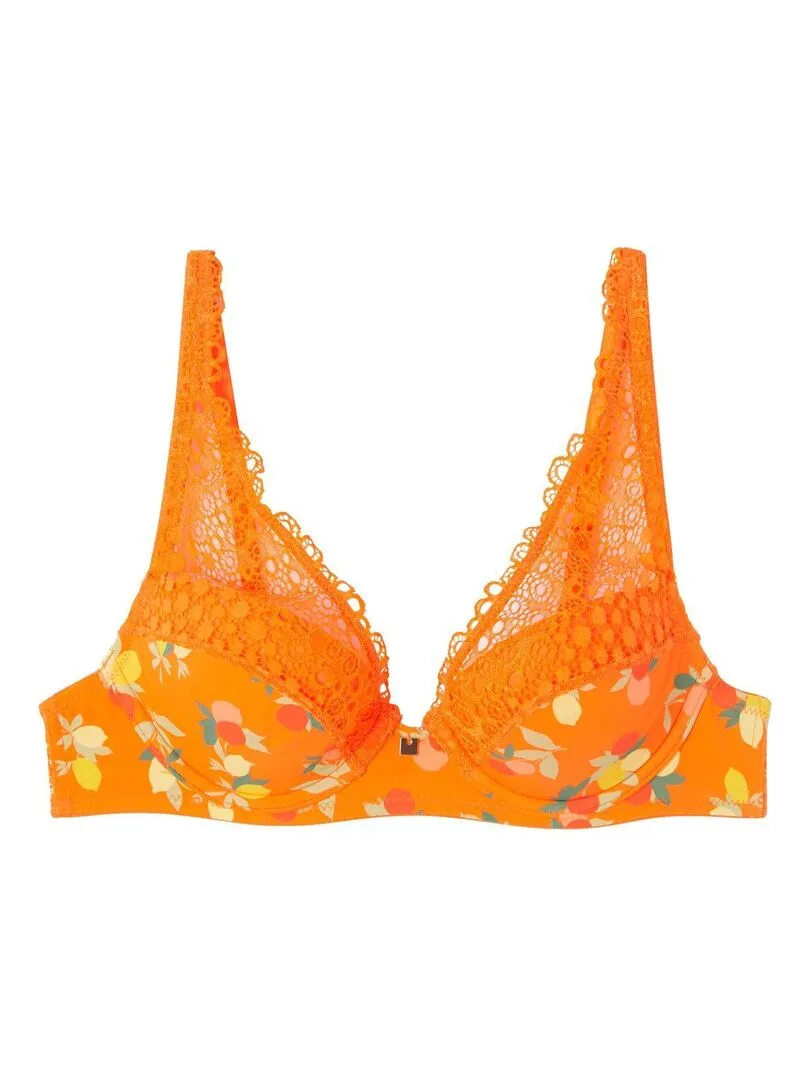 Soutien-gorge ampliforme coque moulée NOUMEA - Camille Cerf & Pomm'Poire - Orange