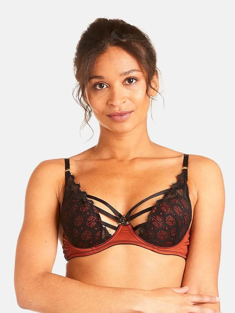 Soutien-gorge ampliforme FOUDRE - Pomm'Poire - Marron