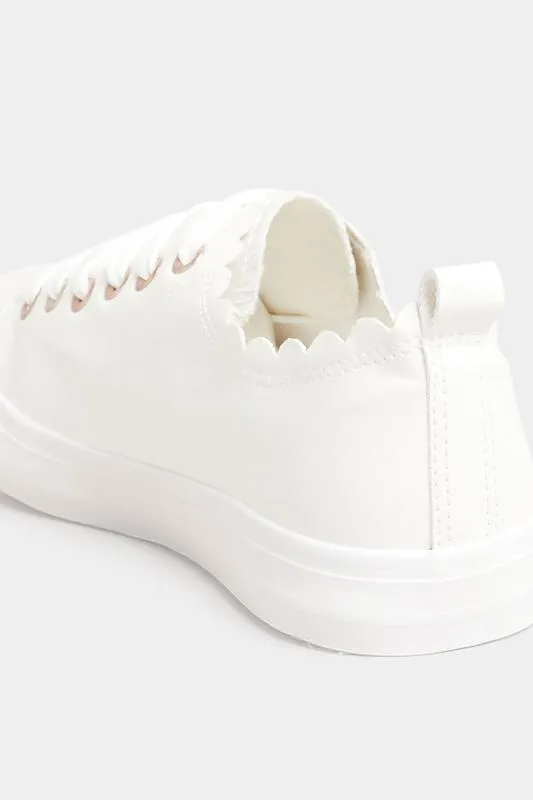 Tennis Blanches Design Vagues Pieds Extra Larges EEE