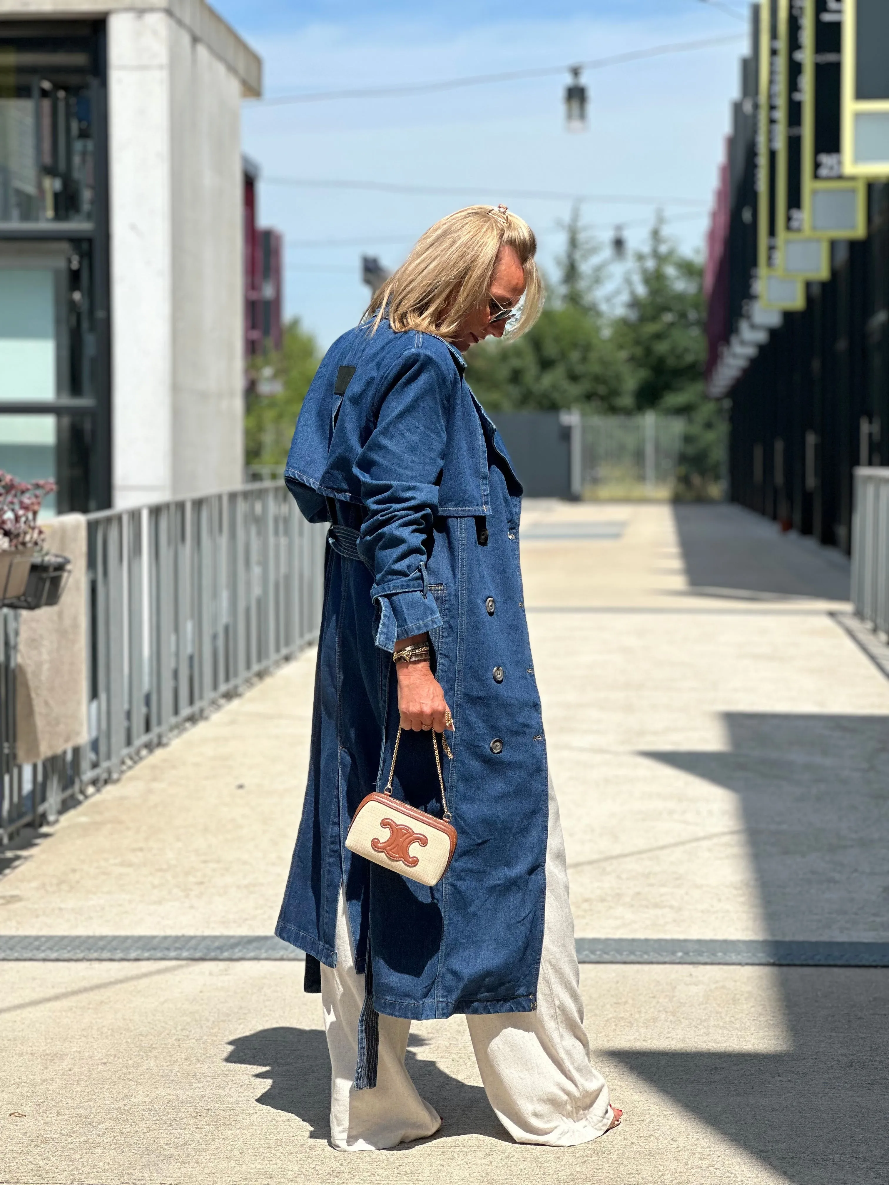 Trench coats en jean foncé