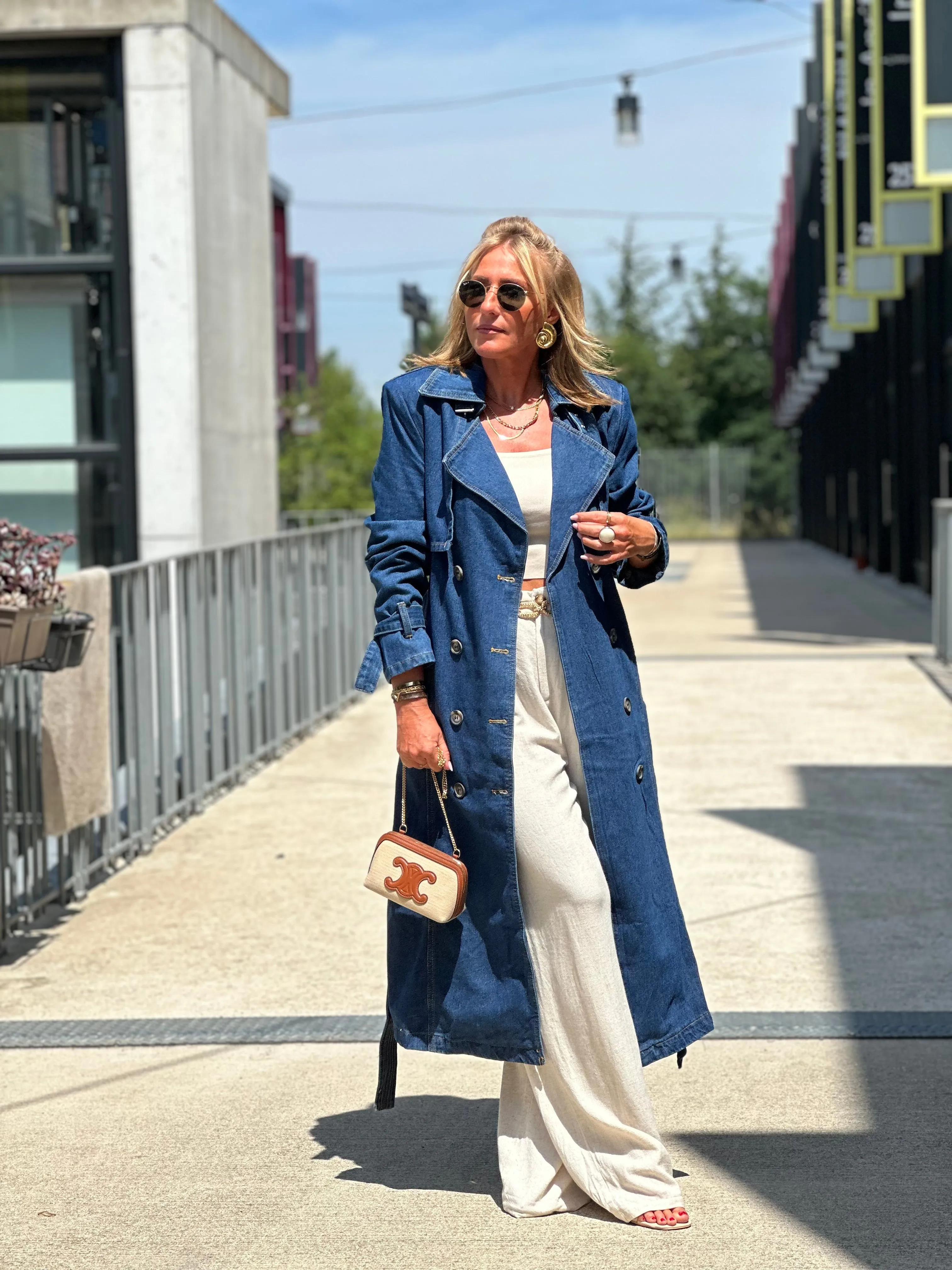 Trench coats en jean foncé