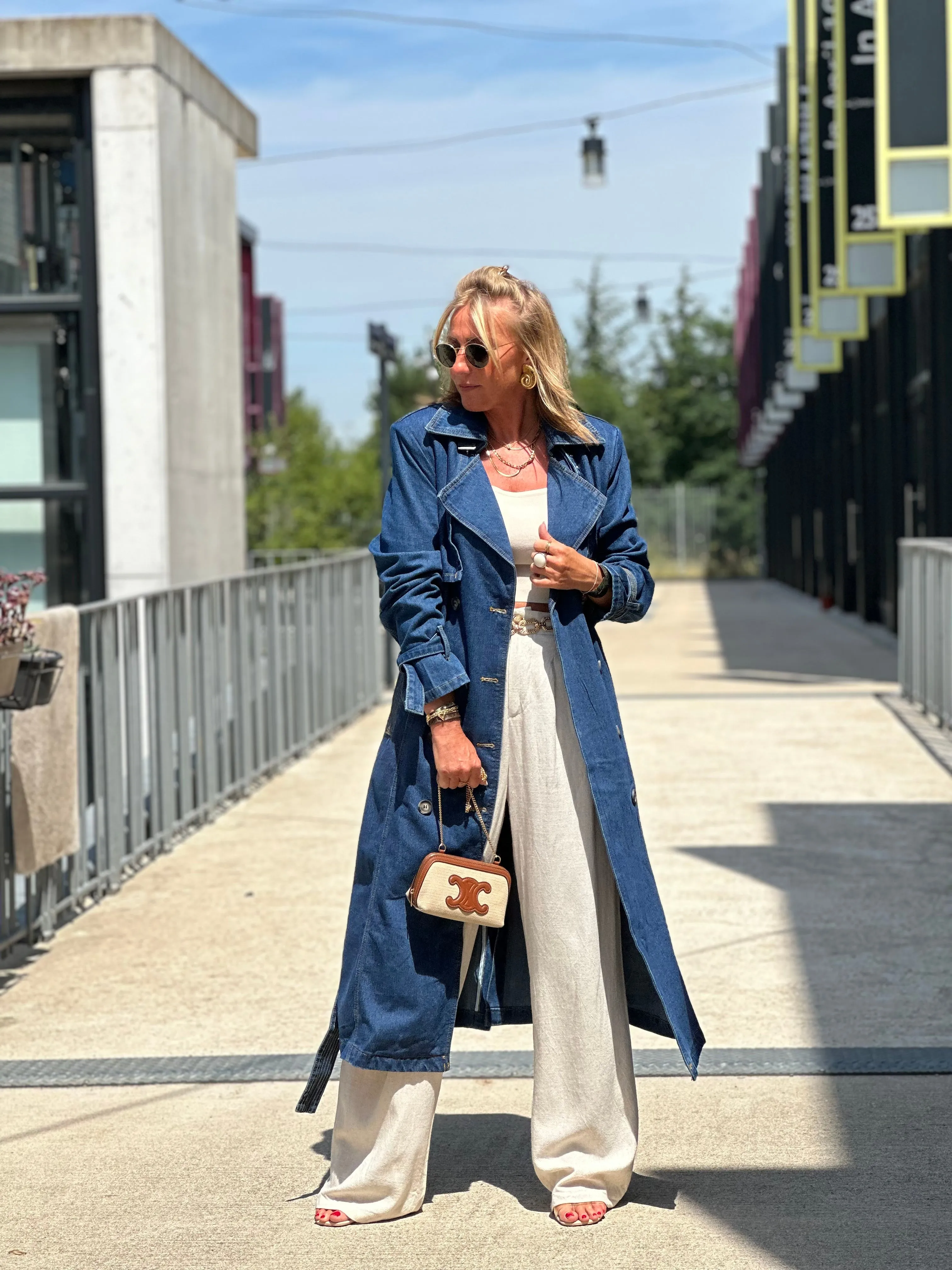 Trench coats en jean foncé