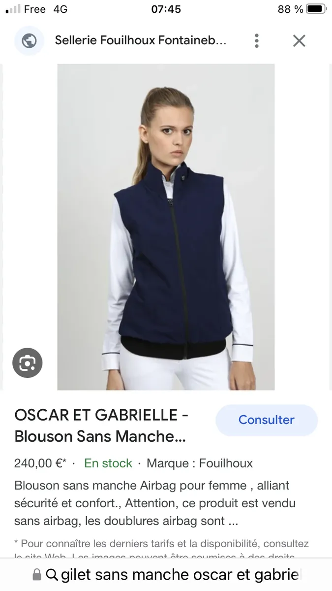 Veste + gilet + air bag oscar et Gabrielle