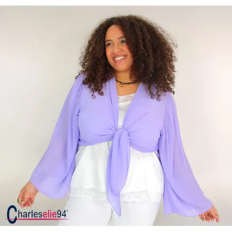 Veste boléro en mousseline ZEPHYR lilas