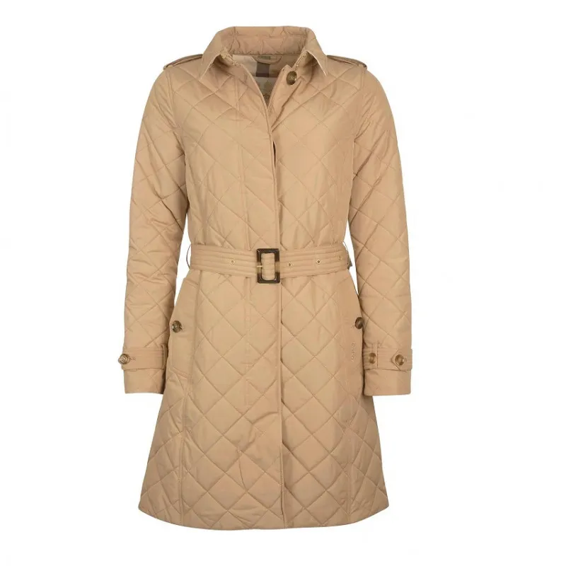 Veste longue matelassée Caledonian femme Barbour