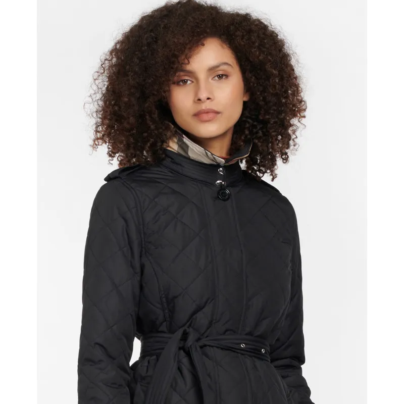 Veste longue matelassée Caledonian femme Barbour