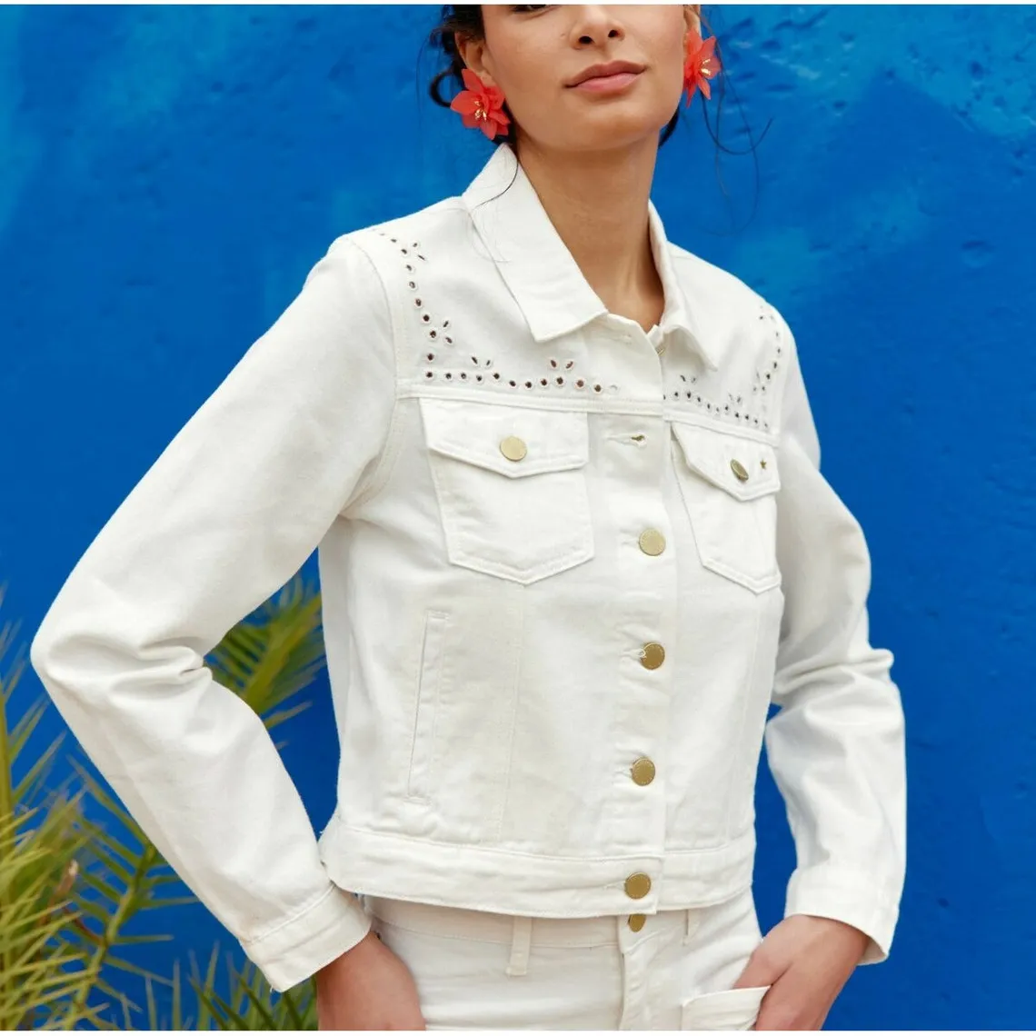 Veste VERENA blanc en coton | 3 Suisses