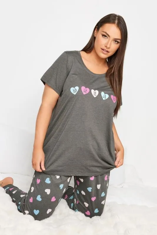 YOURS - Ensemble de Pyjama Gris Coeurs 'Dream'