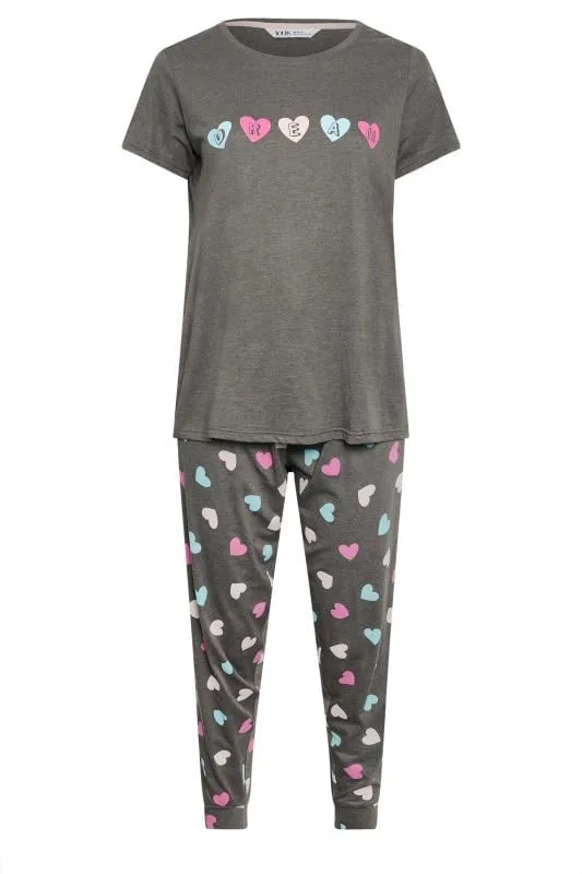 YOURS - Ensemble de Pyjama Gris Coeurs 'Dream'